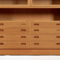 Mid Century Danish Oak Wood Shelving & Display Cabinets by Poul Hundevad