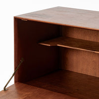 Mid-Century Danish Modern Teak Secretary Desk or Bar Cabinet Made in Denmark 1960s