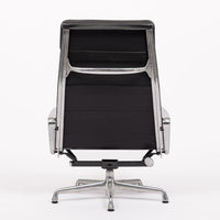 Eames Herman Miller Black Leather Soft Pad Office Lounge Chair