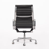 Eames Herman Miller Tall Black Leather Desk Chair Executive Thin Pad