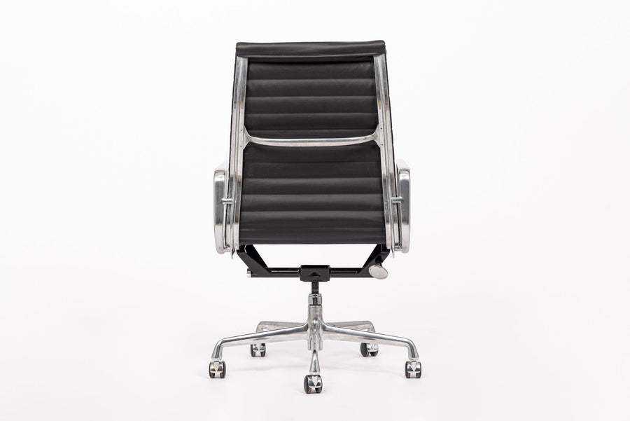 Eames Herman Miller Tall Black Leather Desk Chair Executive Thin Pad