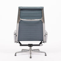 Eames Herman Miller Blue Gray Leather Office Lounge Chair - 2 Available