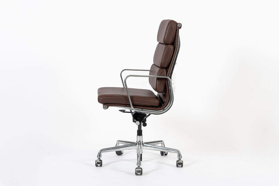 Herman Miller Eames Tall Brown Leather Desk Chair Soft Pad