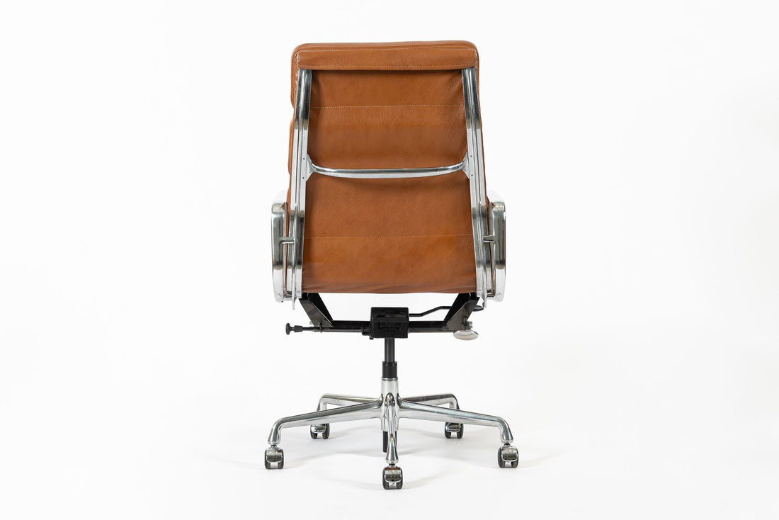 Herman Miller Eames Tall Brown Leather Desk Chair Soft Pad