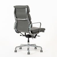 Herman Miller Eames Aluminum Group Tall Gray Leather Office Chair Soft Pad