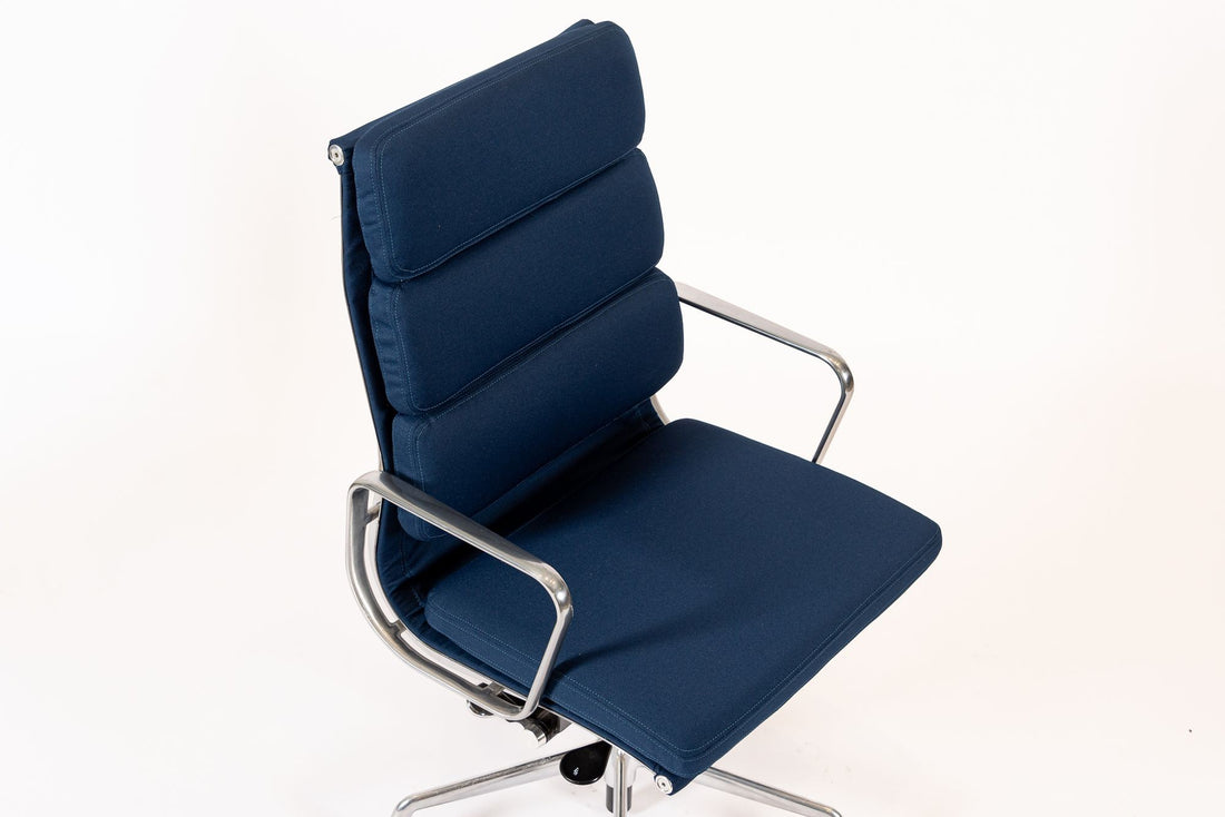 Herman Miller Eames Tall Navy Blue Fabric Desk Chair Soft Pad