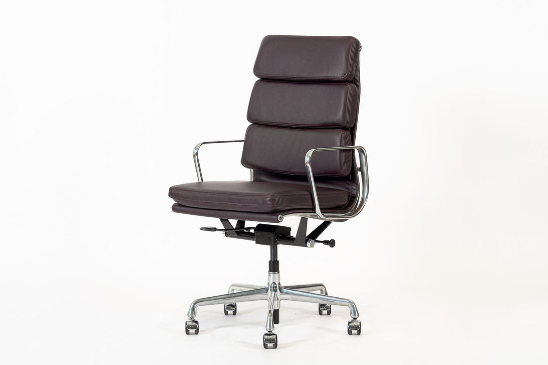 Eames for Herman Miller Tall Dark Purple Desk Chairs Set of 2