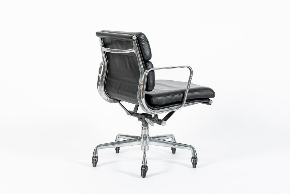 Eames for Herman Miller Black Leather Desk Chair Soft Pad 2000s