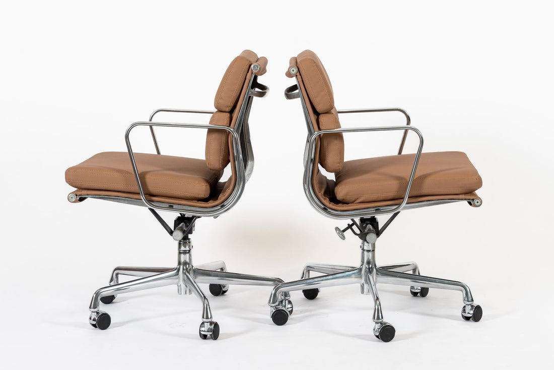 Eames for Herman Miller Aluminum Group Office Chairs in Schumacher VEGAN Leather
