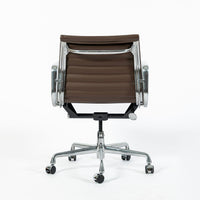 Eames Herman Miller Aluminum Group Thin Pad Brown Leather Office Chair, 2008