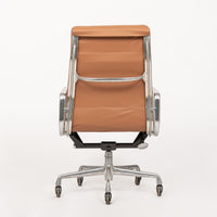 Herman Miller Eames Tall Brown Leather Desk Chair Aluminum Group