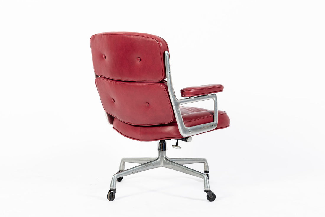 Vintage Eames for Herman Miller Time Life Red Leather Lobby Office Chair 1960s