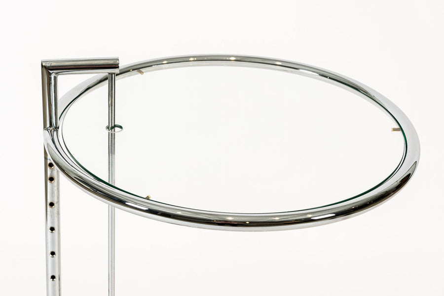 Mid Century Chrome & Glass Side Table by Eileen Gray (attr.)