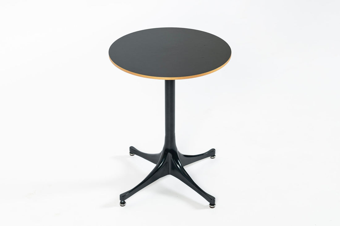 Mid Century George Nelson Pedestal Side Table for Herman Miller Black Laminate