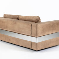 Mid Century German Distressed Brown Leather Sofa in the Style of Robert Haussmann