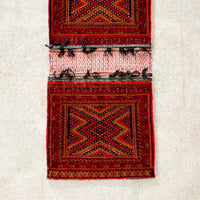 Antique Red Afghan Baluchistan Wool Tribal Saddlebag Rug