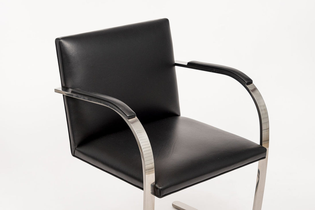 Mid Century Black Brno Chairs by Mies van der Rohe for Knoll 12 Available