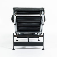 Cassina LC4 Black Leather Chaise Lounge Chair by Le Corbusier 1981