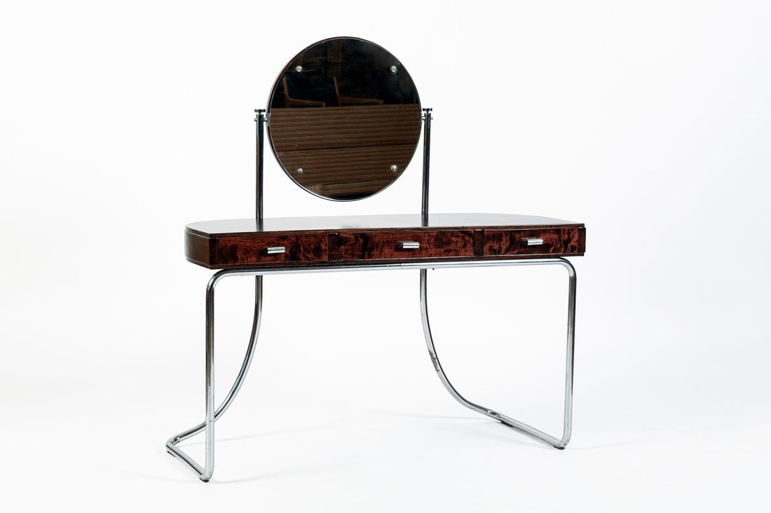 Rare Fritz Hansen Model S214 Tubular Steel Dressing Table Attributed to Mart Stam Denmark 1930s