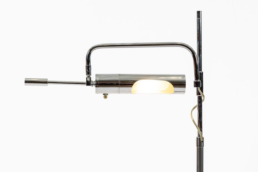 Mid Century Silver Floor Lamp Sarfatti Style