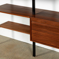 Early Production George Nelson OMNI Three-Bay Modular Walnut Wall Unit by Structural Products, Circa 1961