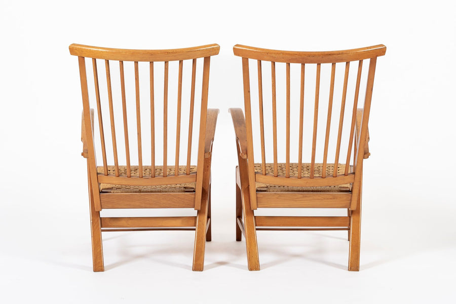 Vintage Mid Century Dutch Wooden Lounge Chairs by Vero Stoel