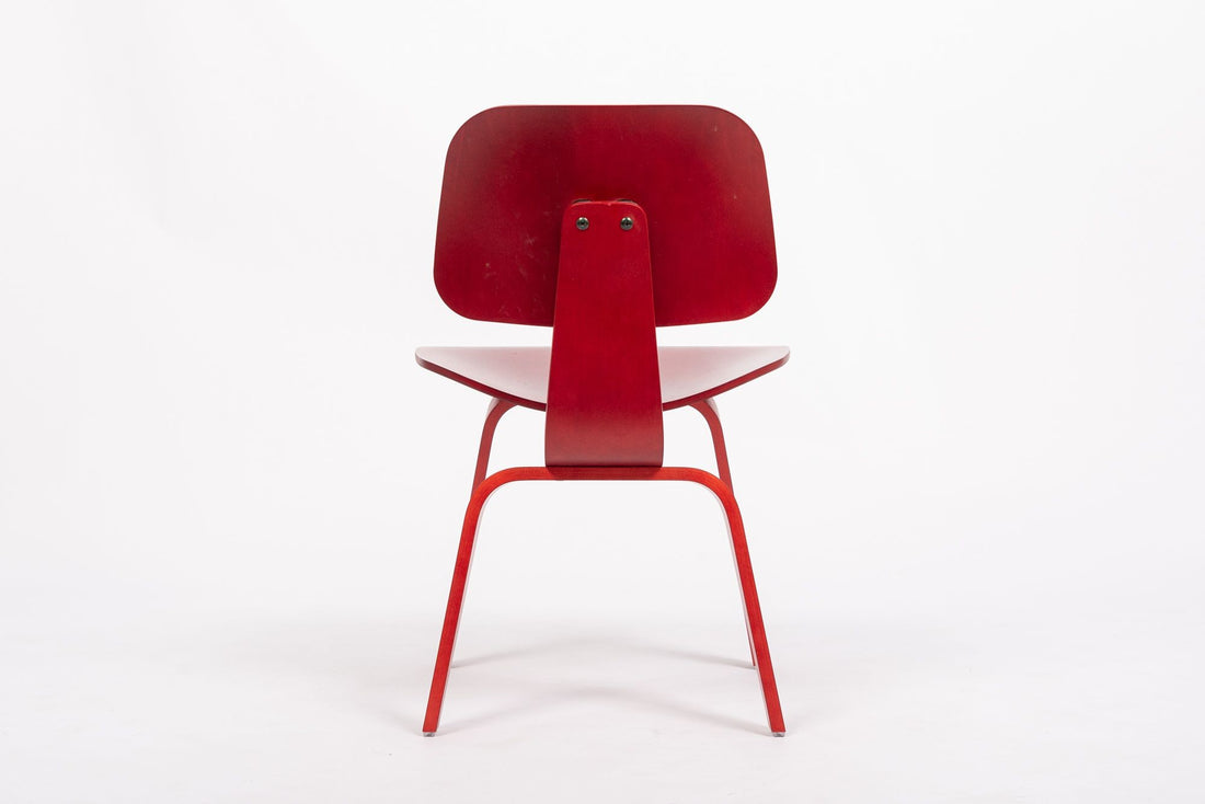 Mid Century DCW Red Plywood Chair by by Eames for Herman Miller
