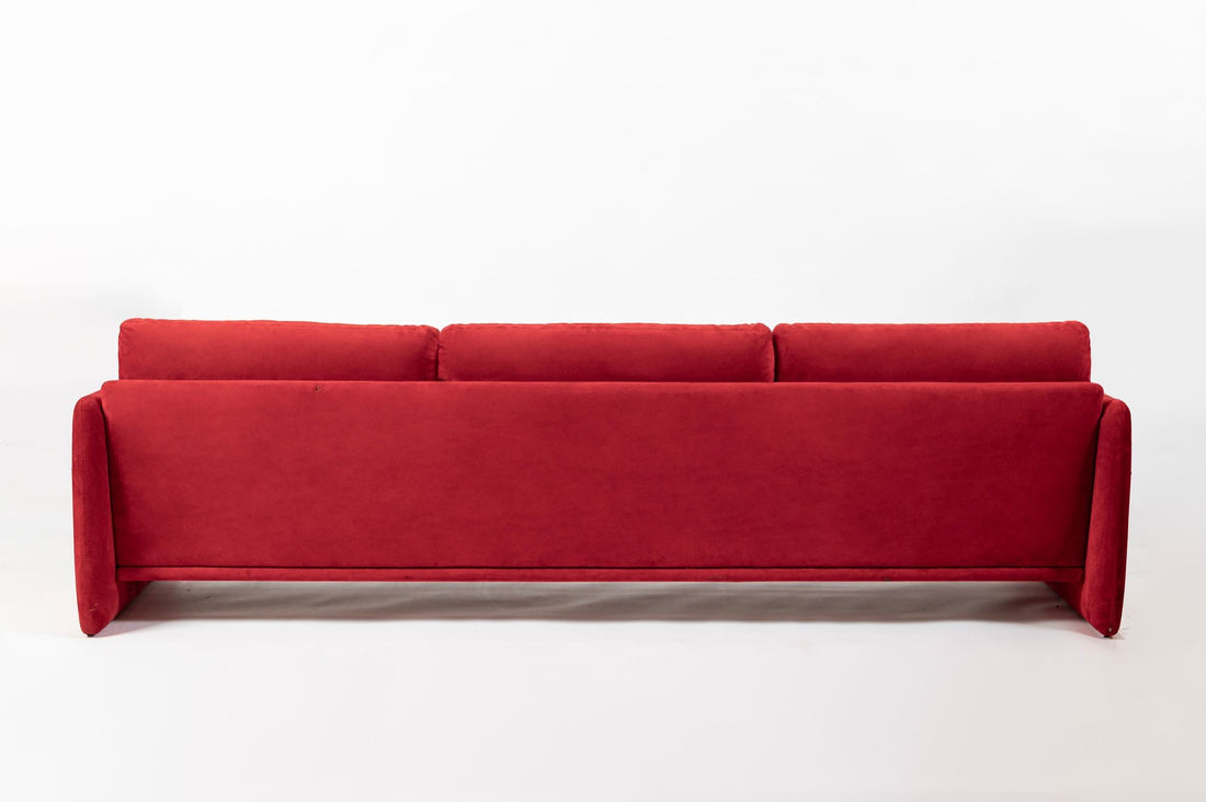 Vintage Italian Modern Red Simone Sofa by Simon International, Italy, Circa 1972