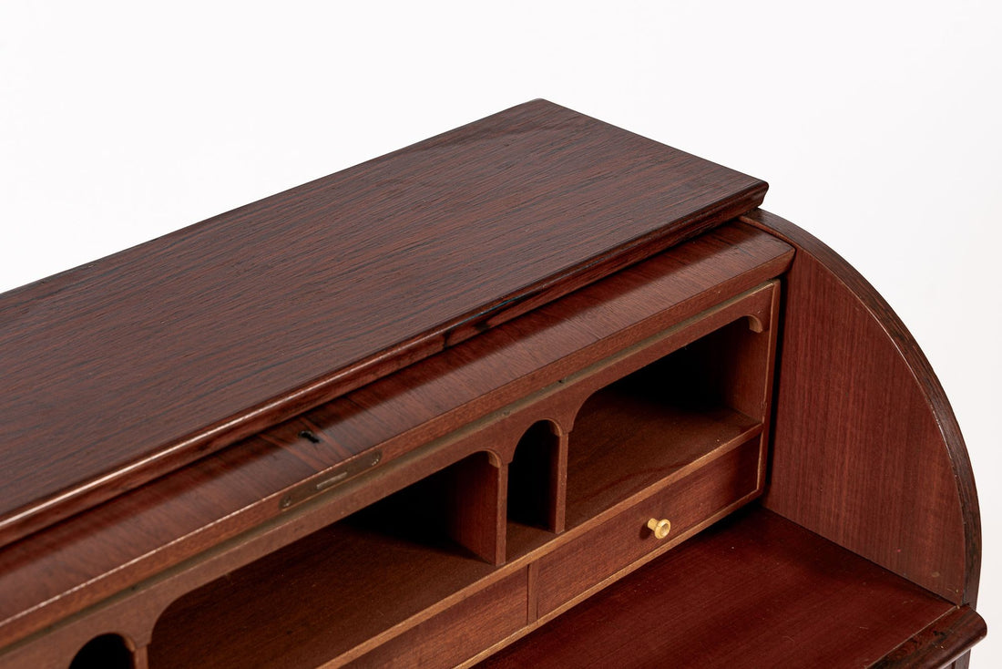 Vintage Mid Century Swedish Rosewood Rolltop Secretary Desk
