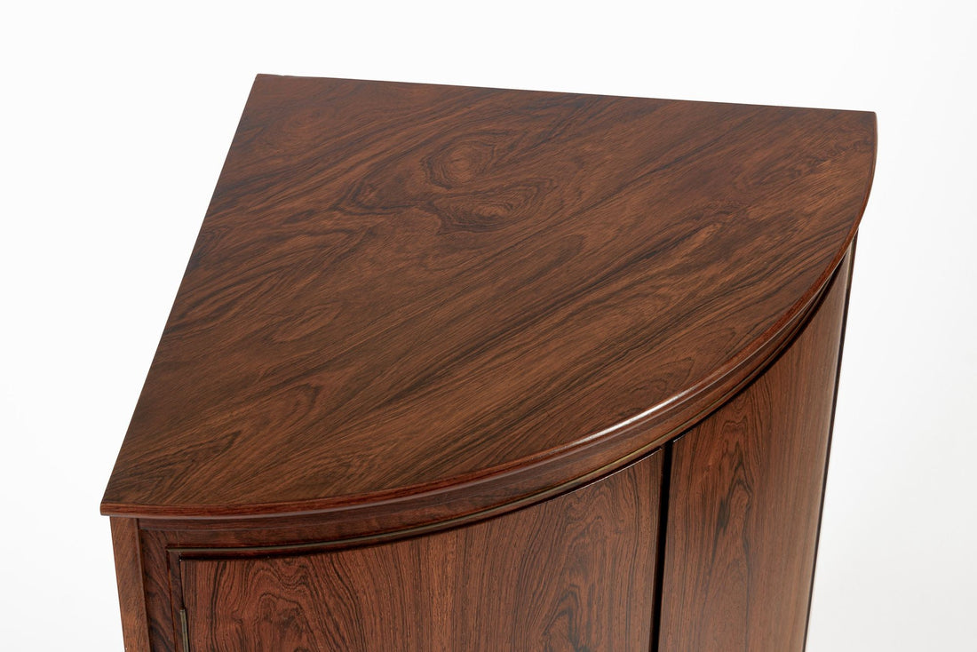 Mid Century Danish Modern Rosewood Corner Cabinet 1960s