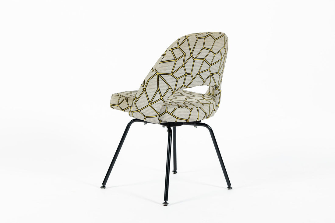 Eero Saarinen Executive Side Chair for Knoll Mid Century Modern Black Metal