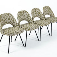 Set of 4 Eero Saarinen Executive Side Chairs for Knoll Mid Century Modern Black Metal