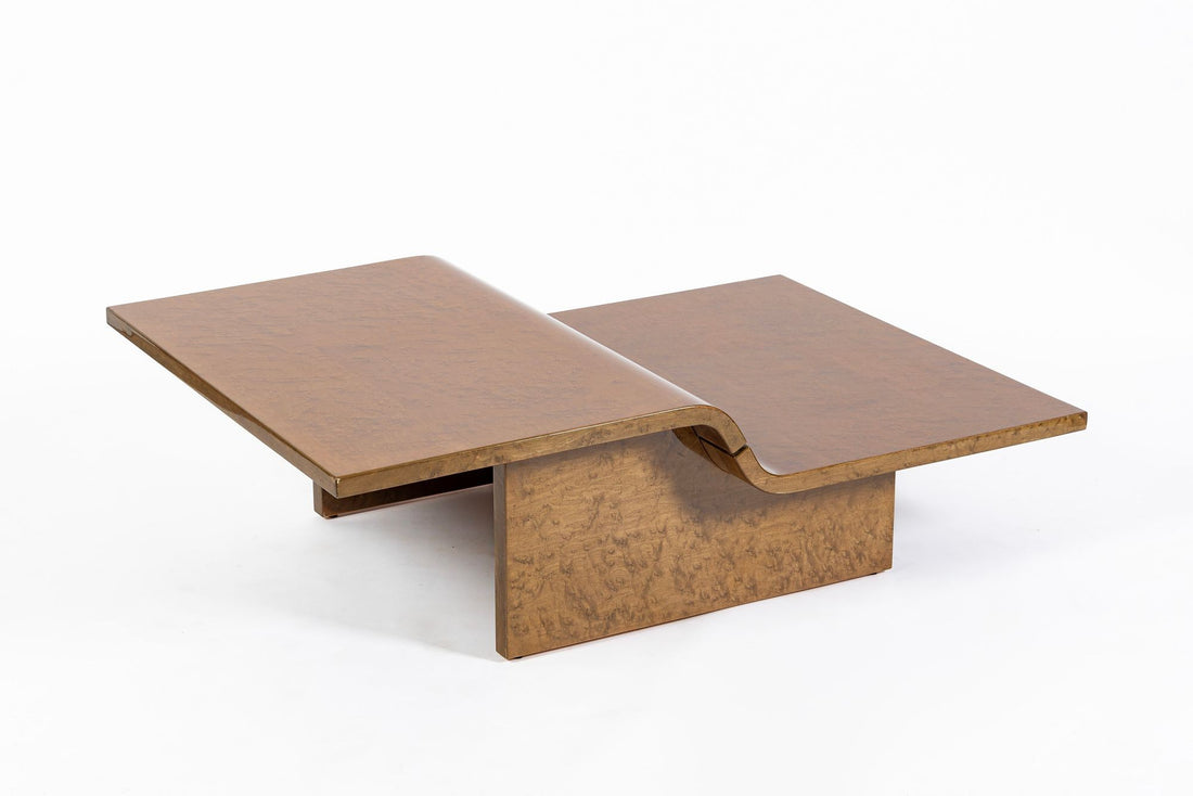Vintage Postmodern Sculptural Lacquered Wood Coffee Table, 1970s