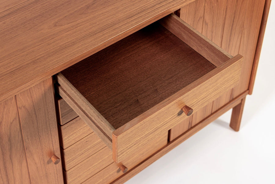 Mid Century Danish Teak Wood Credenza Sideboard Cabinet