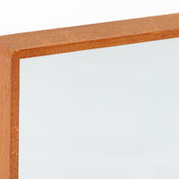 Vintage Mid Century Square Teak Wood Hanging Wall Mirror