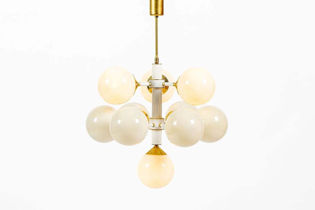 Mid-Century Modern Sputnik Chandelier by Szarvasi, Hungary 1970s, 3x Available