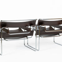 Pair of Mid Century Brown Wassily Chairs by Marcel Breuer for Stendig, 1960s, Labeled