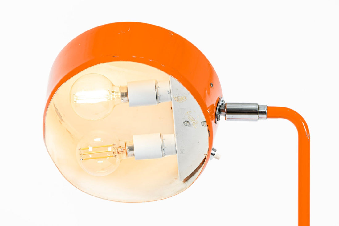 Vintage Mid-Century Modern Orange Floor Lamp by Ateljé Lyktan, Sweden, 1970s