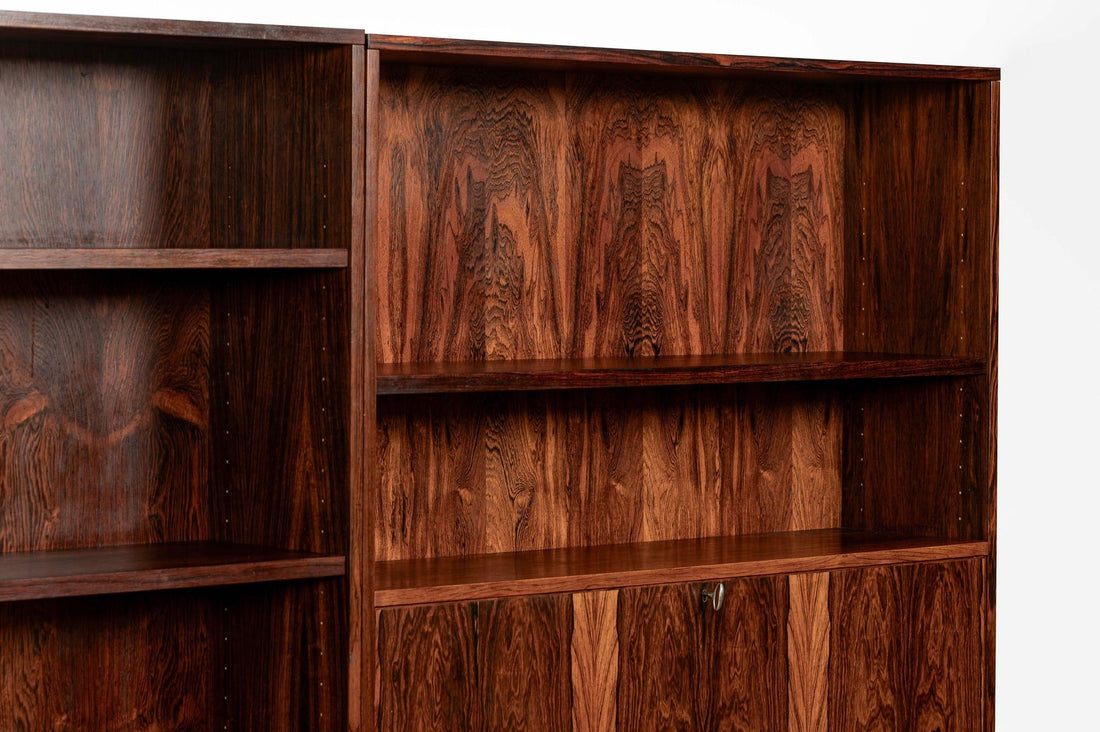 Mid-Century Swedish Rosewood Bookcase Dropdown Wall Unit by Bertil Fridhagen for Bodafors, 1960s