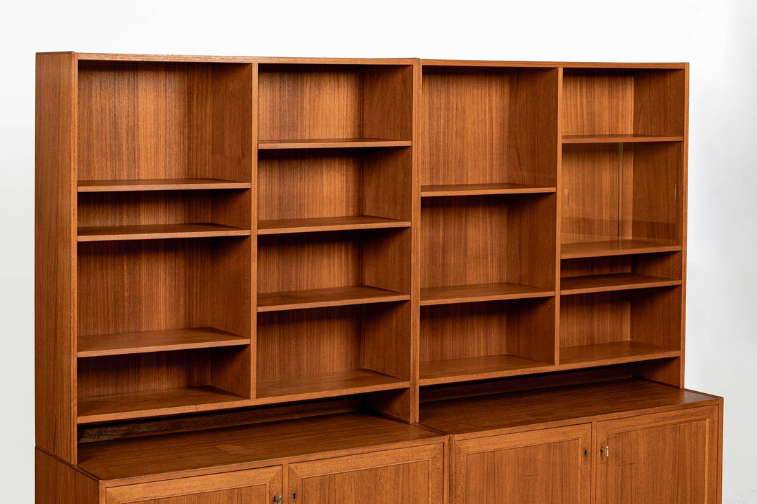 Pair Mid-Century Swedish Modern Teak Bookcase Cabinets, 1960s