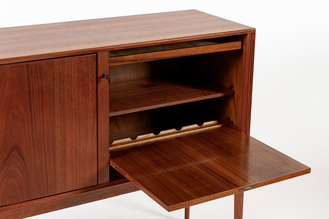 Mid Century Teak Bar Cabinet with Lazy Susan by Fredrik Kayser (attr.)