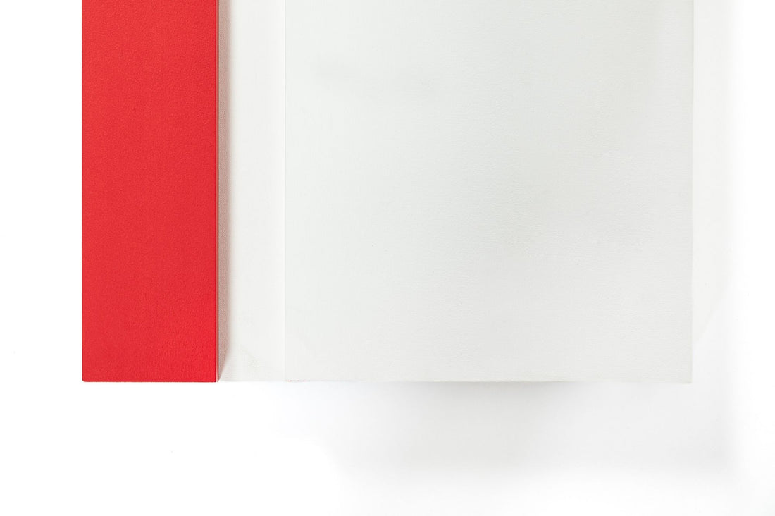Contemporary Geometric Abstract Art Wall Reliefs by Thomas Vinson White–White–Red, 2004