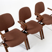 Mid Century Brown Plywood Arm Chairs by Joe Atkinson for Thonet