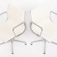 Mid Century White Leather Office Chairs by Eames for Herman Miller
