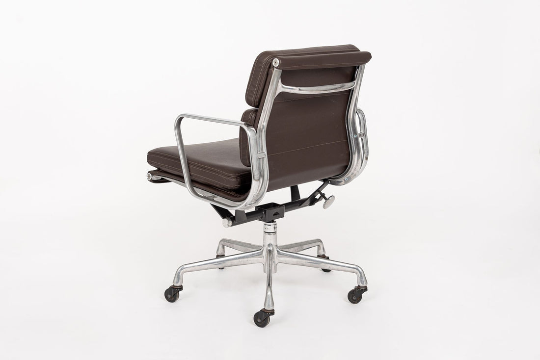 Herman Miller Eames Dark Brown Leather Desk Chair Soft Pad