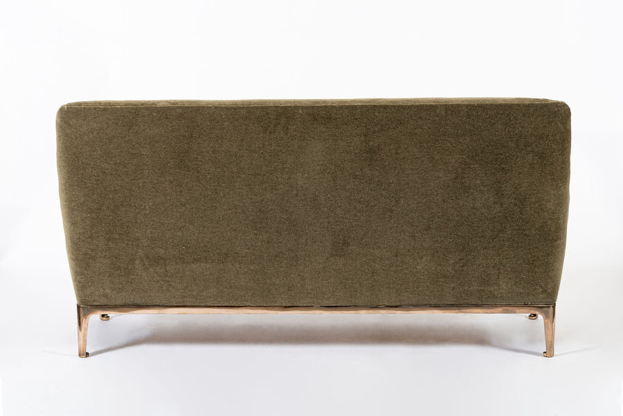 Restored 1940s Art Deco Sofa Mink Mohair, Matching Chair Available