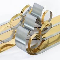 Large Vintage Mid Century Metal Ribbon Wall Art Sculpture by Curtis Jere 1980s