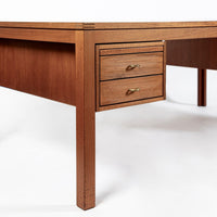 Danish Mahogany Executive Desk by Søborg Møbler, Mid Century Modern Desk, 2 Matching Avail