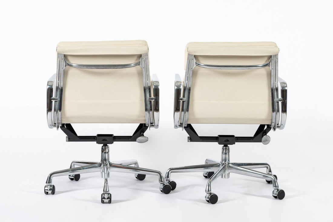Eames for Herman Miller Tan Cream Office Chairs in Schumacher VEGAN Leather