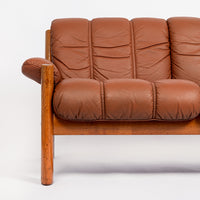 Mid Century Norwegian Brown Leather Sofa by Ekornes, 1970s